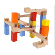 Jouet de bloc de construction de puzzle en bois personnalisé pour enfants avec boule de canal